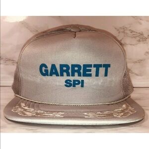 VTG Trucker Hat Vintage Garrett SPI Cap Gray Snapback R.C.C Tag Scrambled Eggs